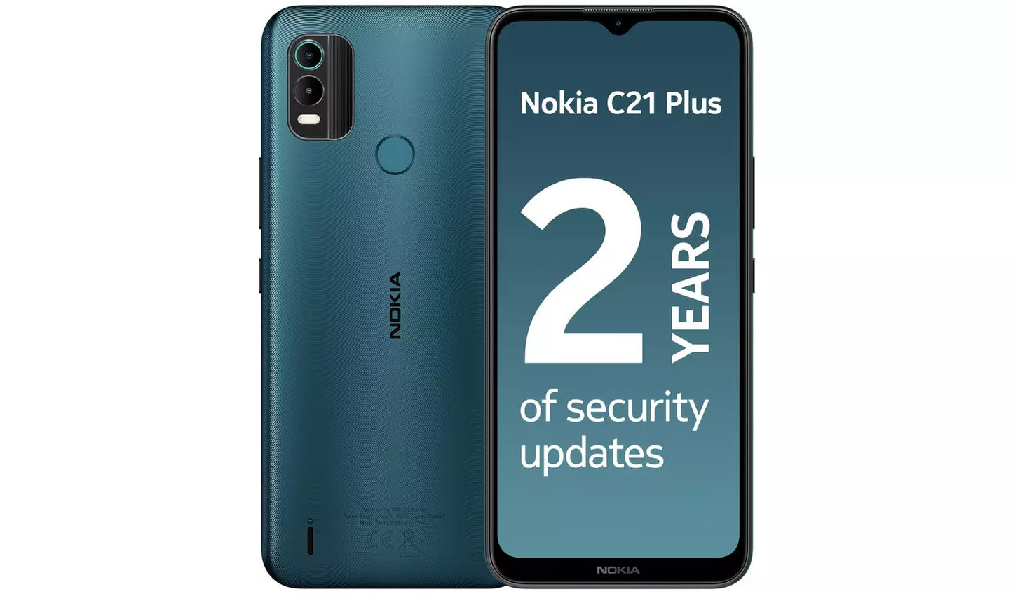 Nokia C21 Plus 32GB Mobile Phone SIM Free Unlocked Grey / Cyan