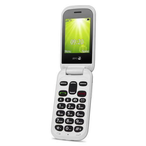 Doro 2404 Flip Mobile Phone Black & White, SOS Button, Senior Citizen