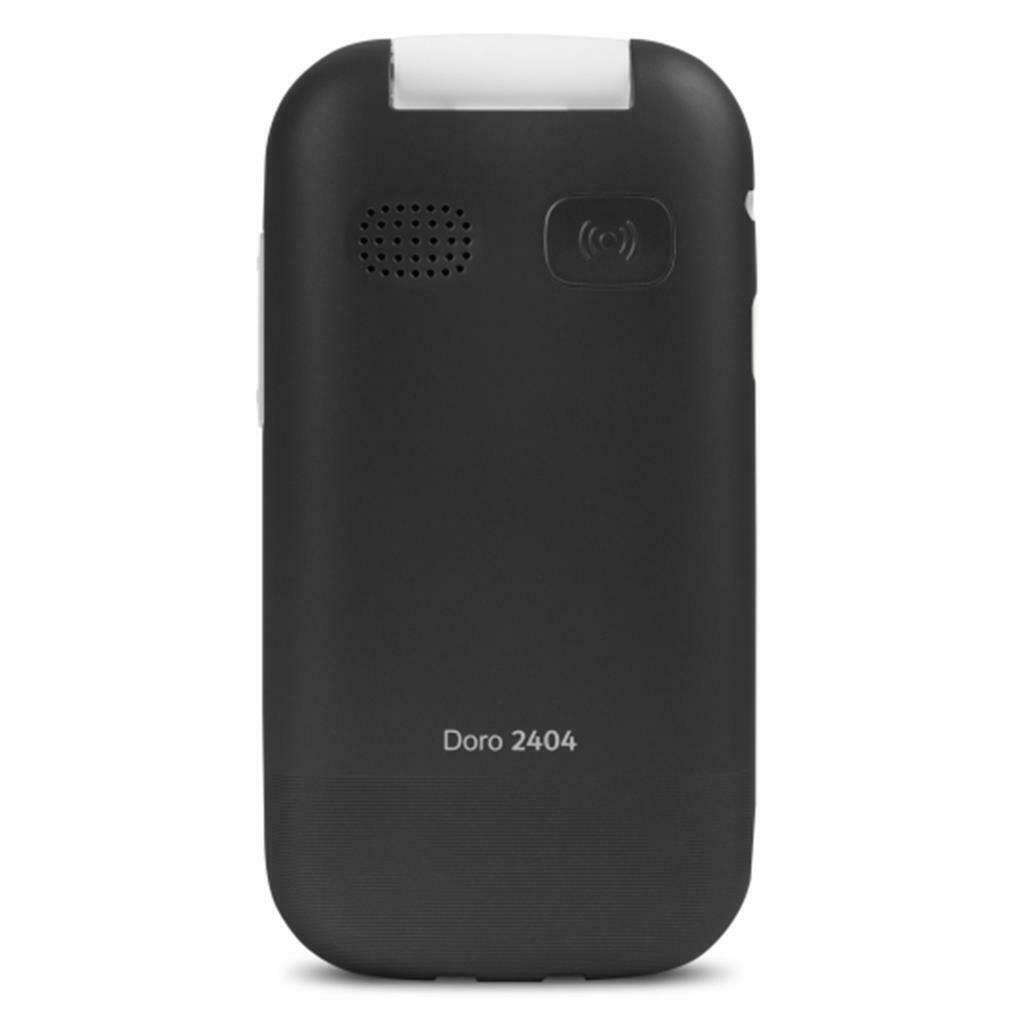 Doro 2404 Flip Mobile Phone Black & White, SOS Button, Senior Citizen