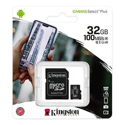 Kingston Canvas Select Plus microSDXC 100 MB/s, UHS-I class 10 with adapter
