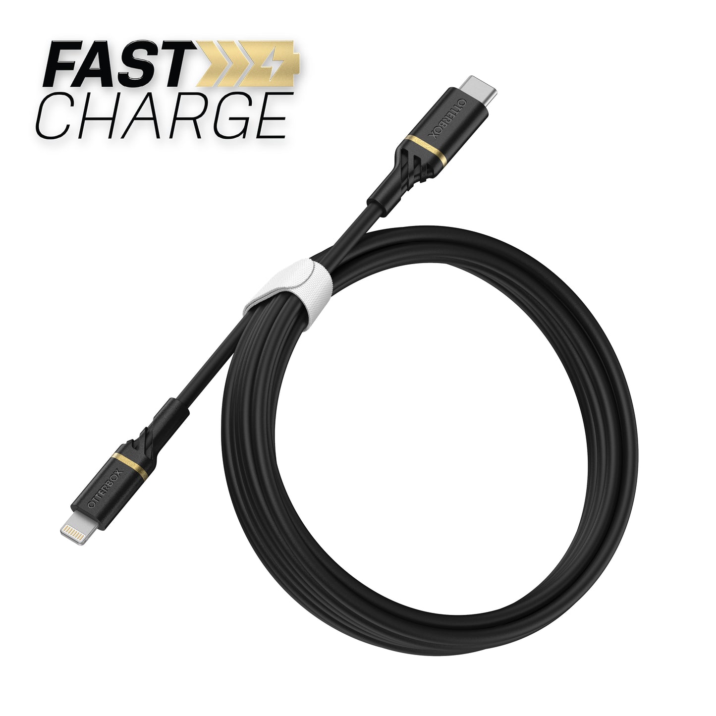 OtterBox iPhone iPad Cable USB C-Lightning 2M USB-PD, black (Apple MFI Approved)