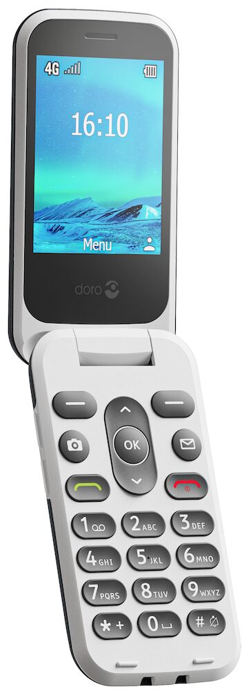 Doro 2820 4G Mobile Phone Blue/White with Charging Cradle & Charger Senior Citizen Big button