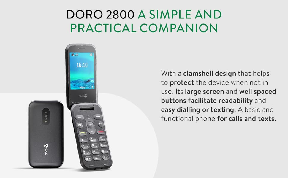 Doro 2800 4G Easy Mobile Phone with large Display Big Button