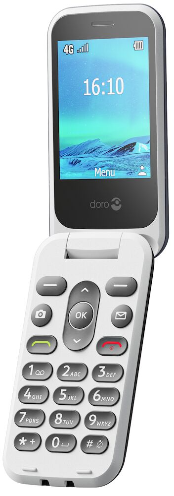 Doro 2820 4G Mobile Phone Blue/White with Charging Cradle & Charger Senior Citizen Big button