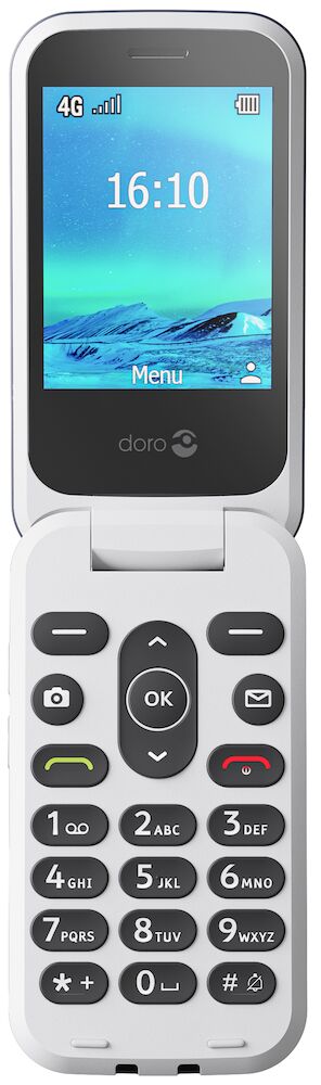 Doro 2820 4G Mobile Phone Blue/White with Charging Cradle & Charger Senior Citizen Big button