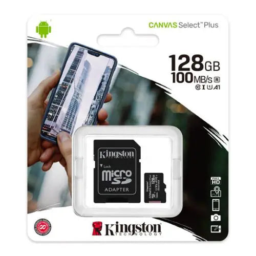 Kingston Canvas Select Plus microSDXC 100 MB/s, UHS-I class 10 with adapter