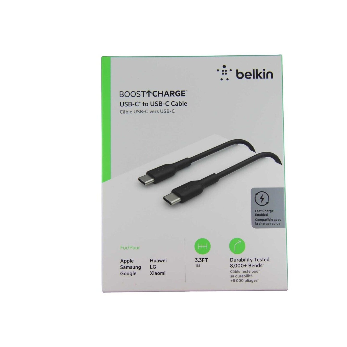 Belkin (3.3FT) BoostCharge USB-C to 8-Pin Charge/Sync Cable for iPhone -  White 